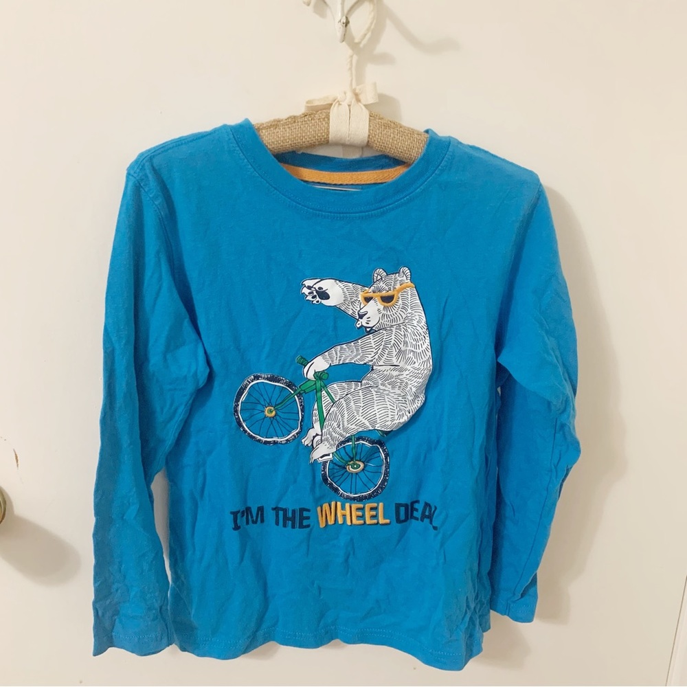 5/$25 Gap kids long sleeve blue Tee shirt small 6-7